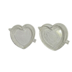 Vintage Safe-Bake Heart Shaped with Cupid Arrow Clear Baking Dish Set of 2